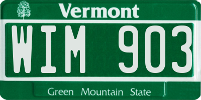 VT license plate WIM903