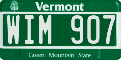 VT license plate WIM907