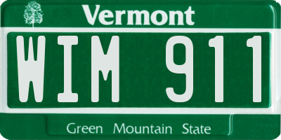 VT license plate WIM911