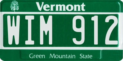 VT license plate WIM912