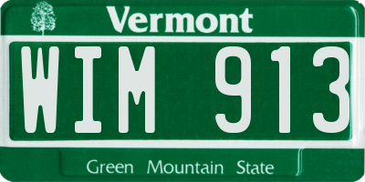 VT license plate WIM913