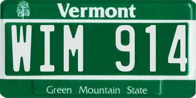VT license plate WIM914