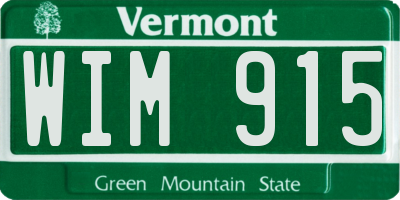 VT license plate WIM915