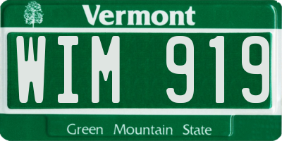 VT license plate WIM919