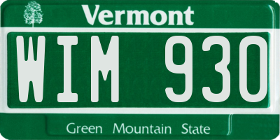 VT license plate WIM930