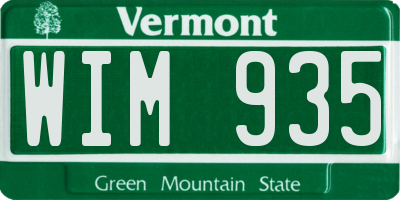 VT license plate WIM935