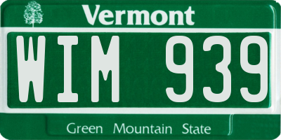 VT license plate WIM939