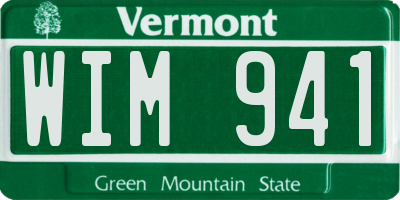 VT license plate WIM941