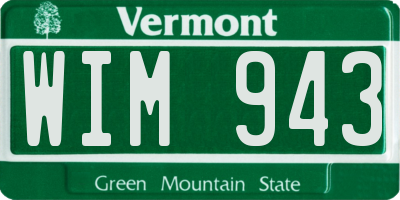 VT license plate WIM943