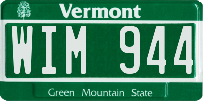 VT license plate WIM944