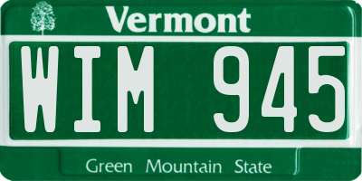 VT license plate WIM945