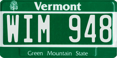VT license plate WIM948