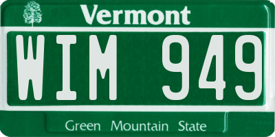 VT license plate WIM949