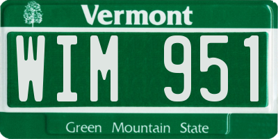 VT license plate WIM951
