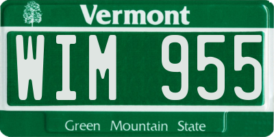 VT license plate WIM955