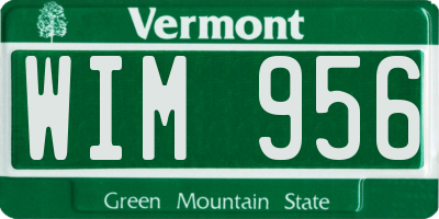VT license plate WIM956