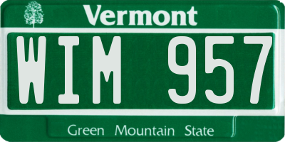 VT license plate WIM957