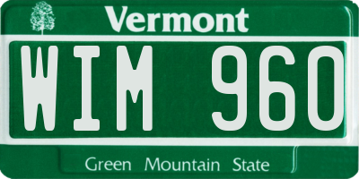 VT license plate WIM960