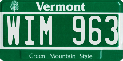 VT license plate WIM963