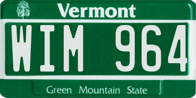 VT license plate WIM964