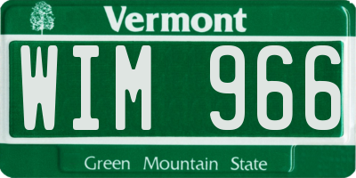 VT license plate WIM966