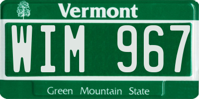 VT license plate WIM967