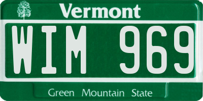VT license plate WIM969