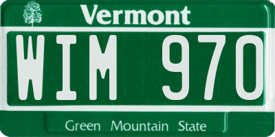 VT license plate WIM970