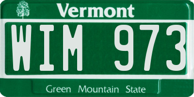 VT license plate WIM973