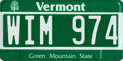 VT license plate WIM974