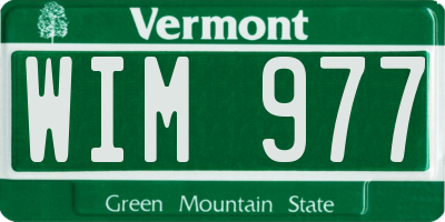 VT license plate WIM977