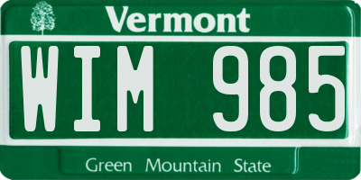 VT license plate WIM985