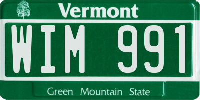 VT license plate WIM991