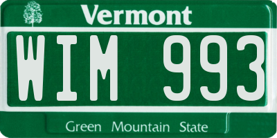 VT license plate WIM993