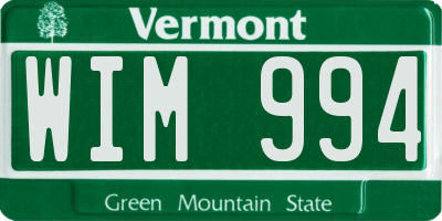 VT license plate WIM994