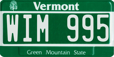 VT license plate WIM995
