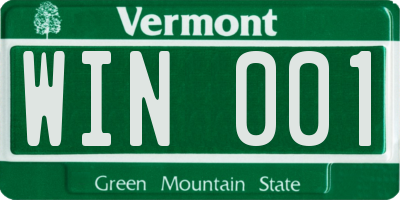 VT license plate WIN001