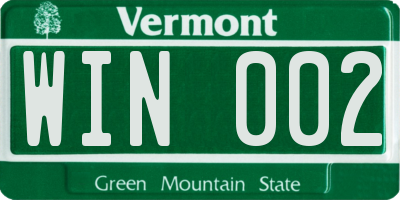 VT license plate WIN002