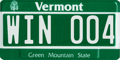 VT license plate WIN004
