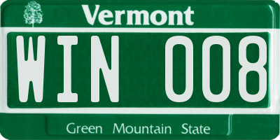 VT license plate WIN008
