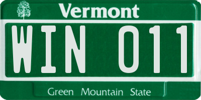 VT license plate WIN011