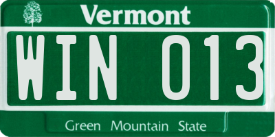 VT license plate WIN013