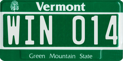 VT license plate WIN014