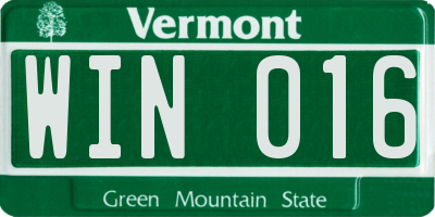 VT license plate WIN016