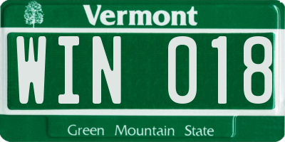 VT license plate WIN018