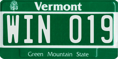VT license plate WIN019