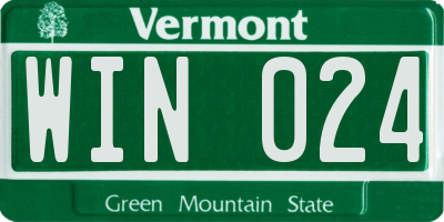 VT license plate WIN024