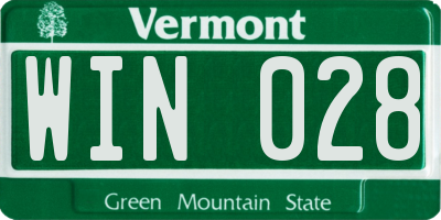 VT license plate WIN028