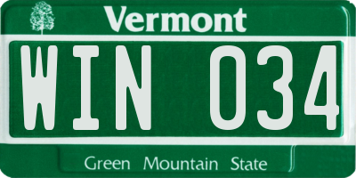 VT license plate WIN034