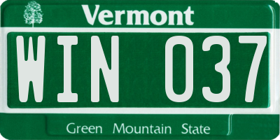 VT license plate WIN037